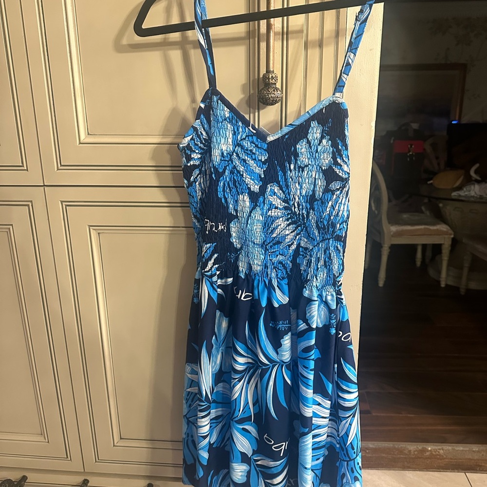 Blue Floral Mini Dress